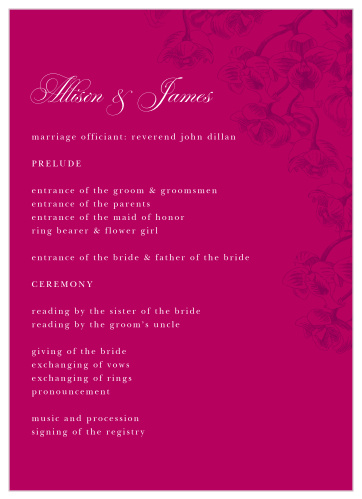 Cascading Blooms Wedding Programs