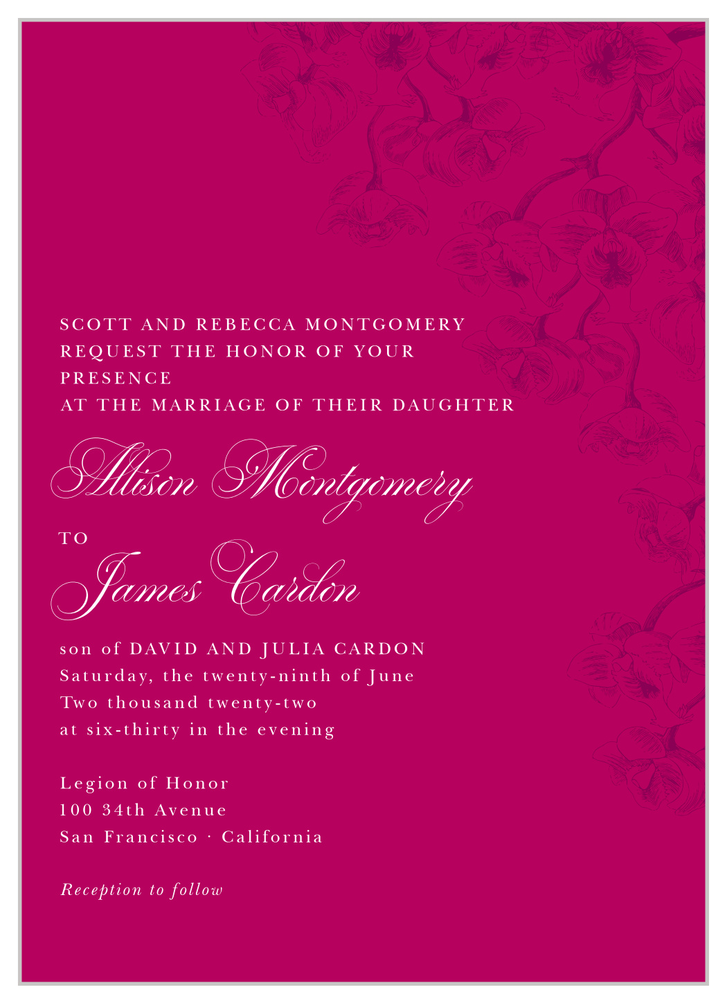 Cascading Blooms Wedding Invitations