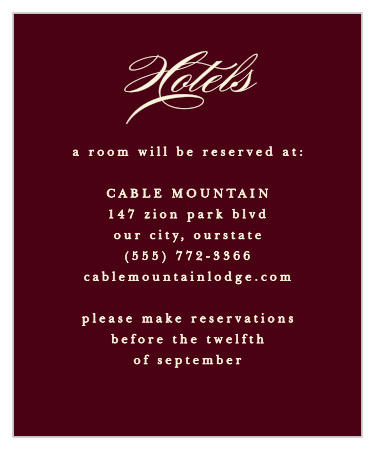Hydrangea Frame Accommodation Cards
