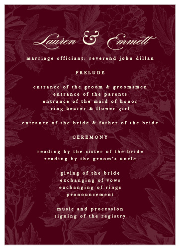 Hydrangea Frame Wedding Programs