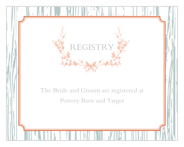 Rustic Wreath Registry Cards