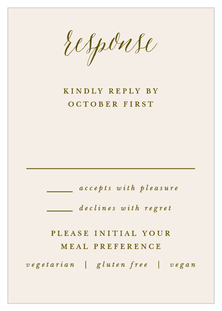 Woodgrain Calligraphy Response Cards
