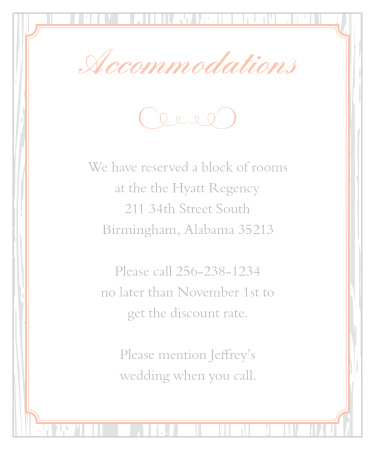 Rustic Wreath Accommodation Cards