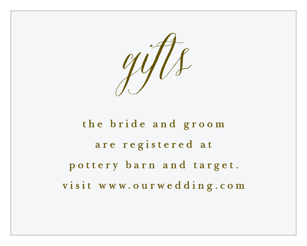 Woodgrain Calligraphy Registry Cards