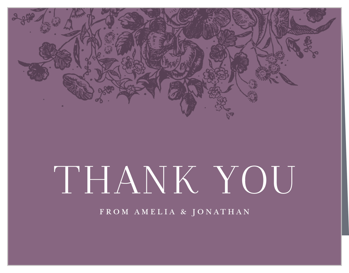 Marsala Blooms Wedding Thank You Cards