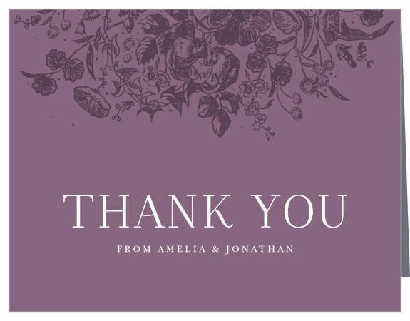 Marsala Blooms Wedding Thank You Cards
