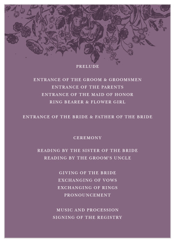 Marsala Blooms Wedding Programs