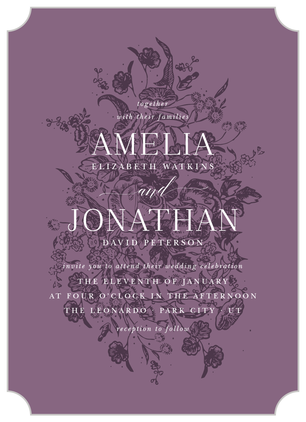 Marsala Blooms Wedding Invitations