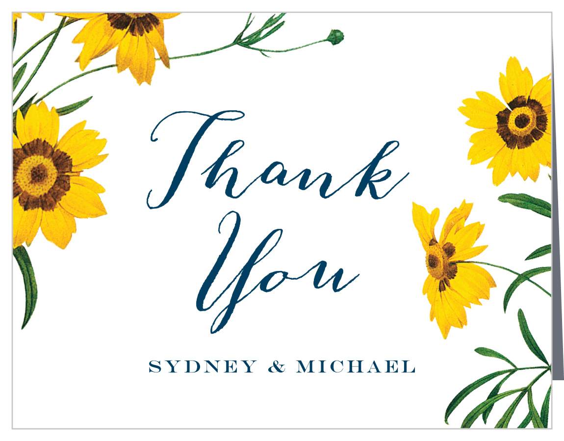 Framed Sunflowers Wedding Thank You Cards