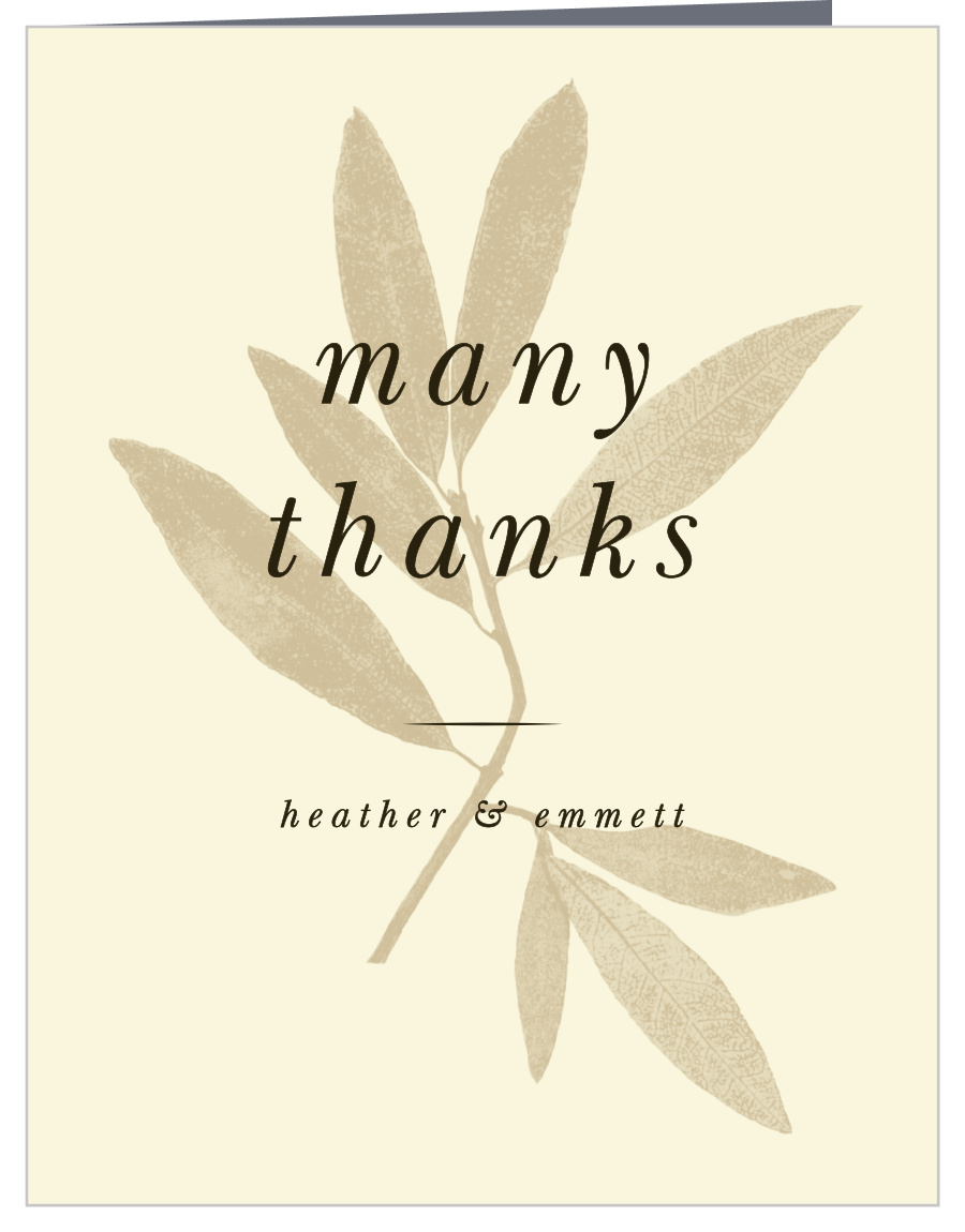 Pressed Leaf Wedding Thank You Cards