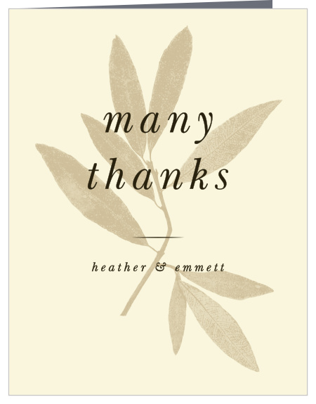 Pressed Leaf Wedding Thank You Cards