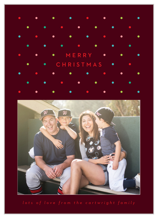 Our Xmas Dots Holiday Cards are fun and festive! Add your photo to make the card all your own!