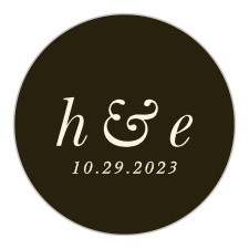 Your initials are printed in a beautiful cream color on our Pressed Leaf Wedding Stickers.