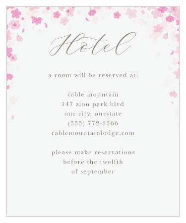 Cherry Blossoms Accommodation Cards