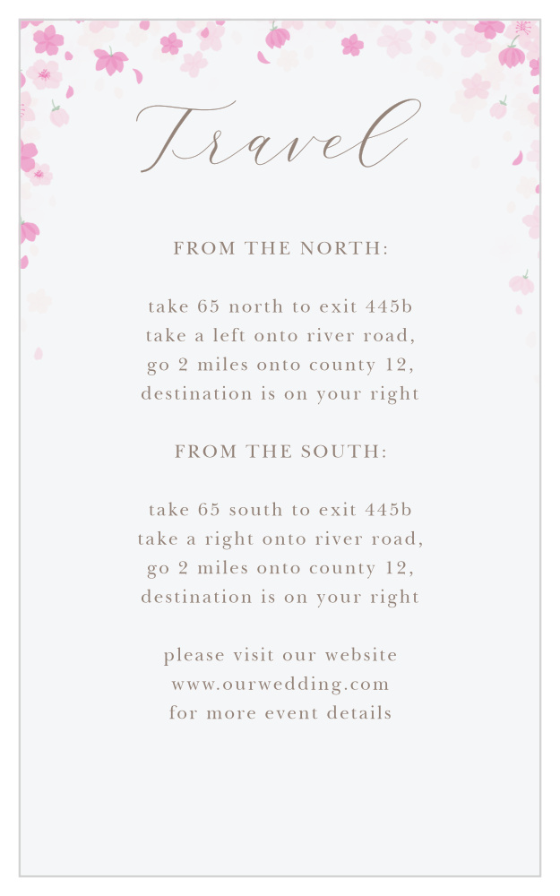 Cherry Blossoms Direction Cards