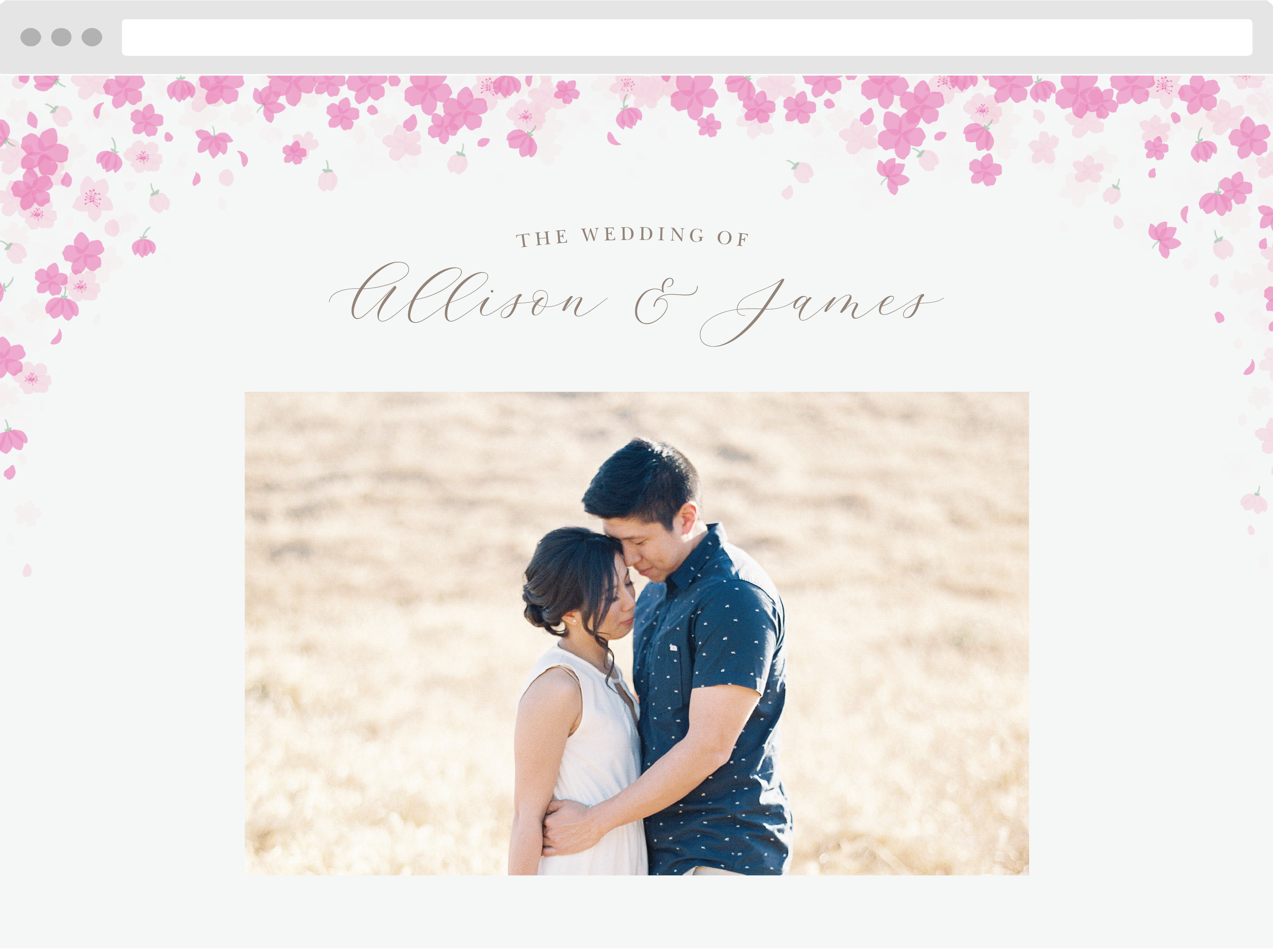 Cherry Blossoms Wedding Website