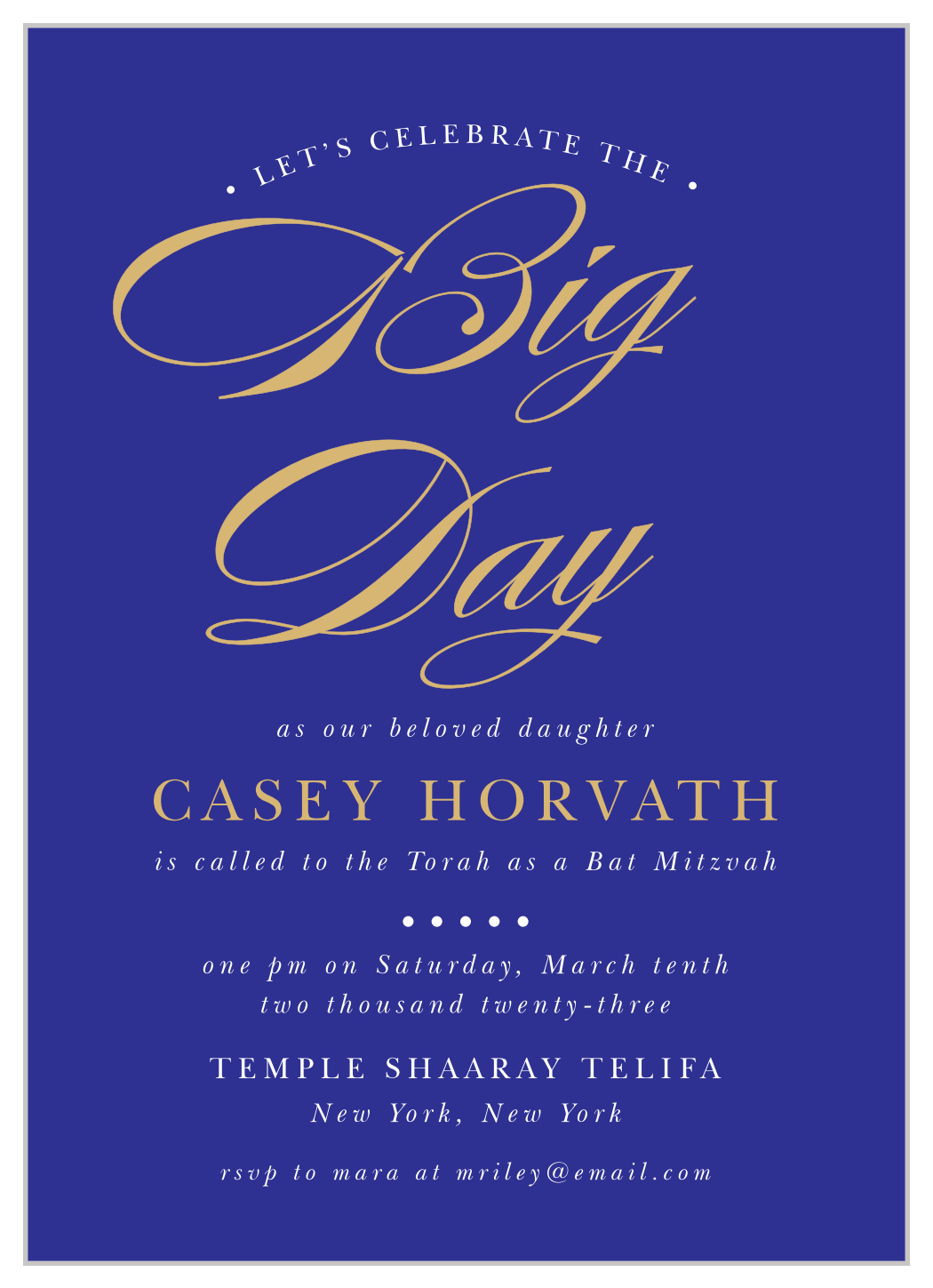 Big Day Bat Mitzvah Invitations