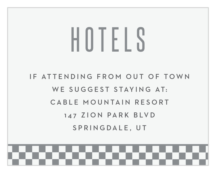 Checkered Star Bar Mitzvah Lodging Cards