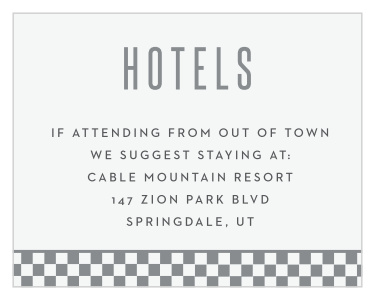 Checkered Star Bar Mitzvah Lodging Cards