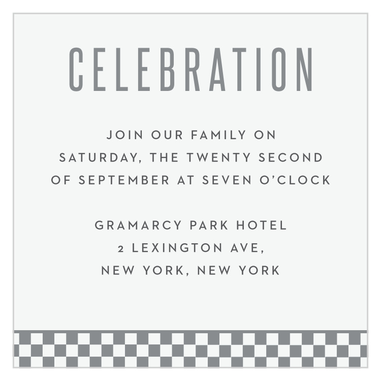 Checkered Star Bar Mitzvah Reception Cards