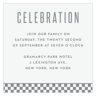 Checkered Star Bar Mitzvah Reception Cards