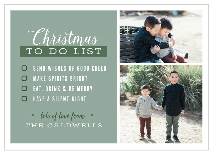 Mark off Christmas cards on your To-do-list. With our To Do List Christmas Cards you can upload two photos of your choice. 