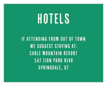 Let your loved friends and family know what hotel to stay at in the upcoming days to the big celebration with our Soccer & Stripes Bar Mitzvah Lodging Cards.