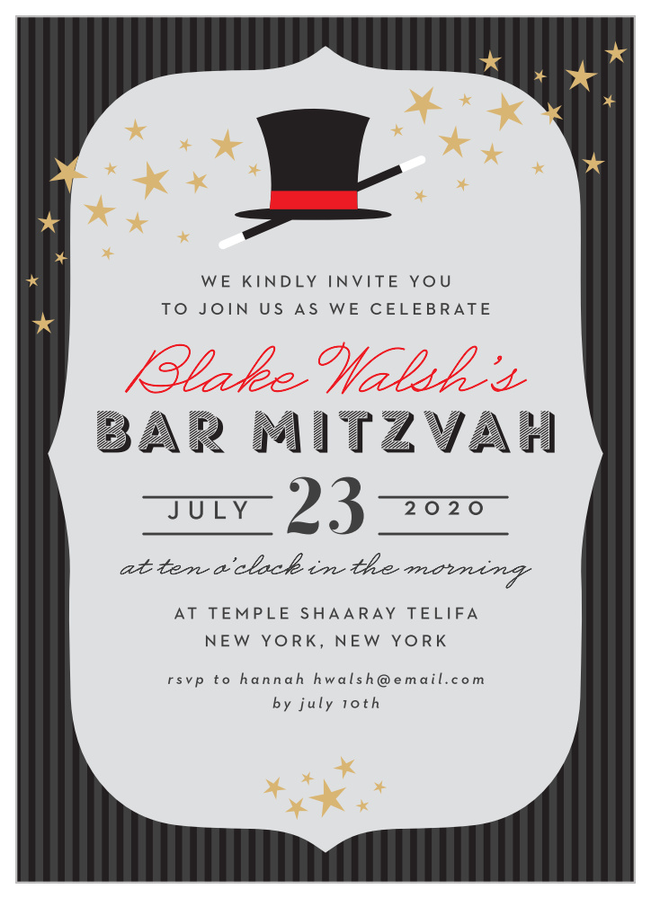 Magical Magician Bat Mitzvah Invitations