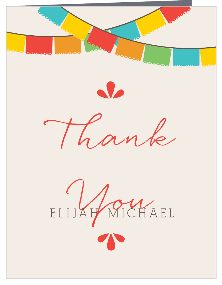 Fiesta Banner Bar Mitzvah Thank You Cards