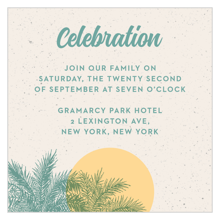 Beach Celebration Bar Mitzvah Reception Cards