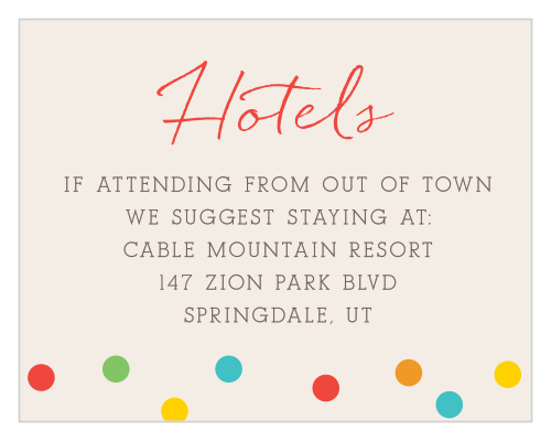 Fiesta Banner Bar Mitzvah Lodging Cards