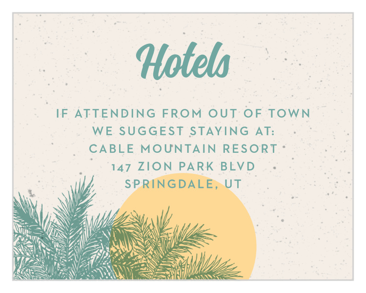 Beach Celebration Bar Mitzvah Lodging Cards
