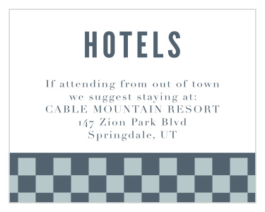 Checkerboard Style Bar Mitzvah Lodging Cards