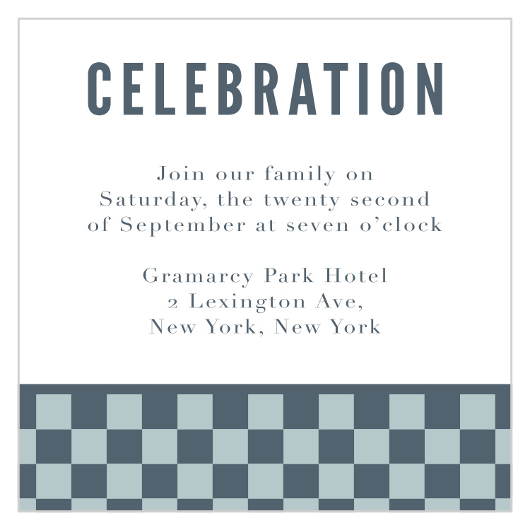 Checkerboard Style Bar Mitzvah Reception Cards