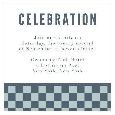 Checkerboard Style Bar Mitzvah Reception Cards