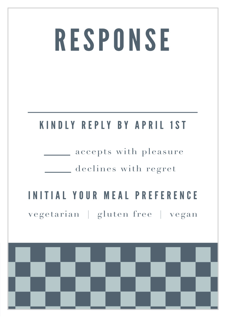 Checkerboard Style Bar Mitzvah Response Cards