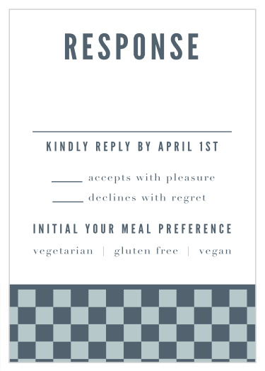 Checkerboard Style Bar Mitzvah Response Cards