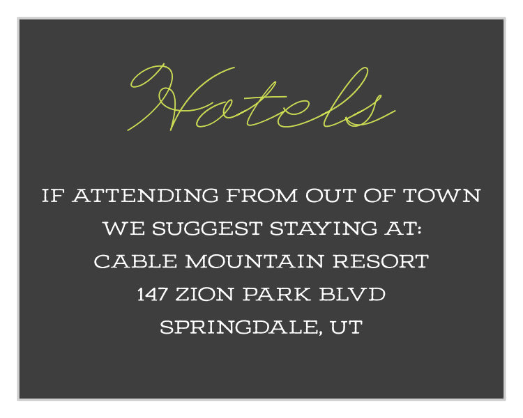 Big Day Bar Mitzvah Lodging Cards