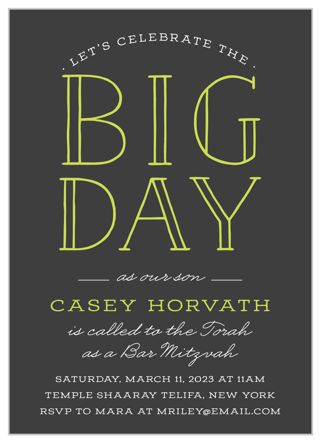 Big Day Bar Mitzvah Invitations