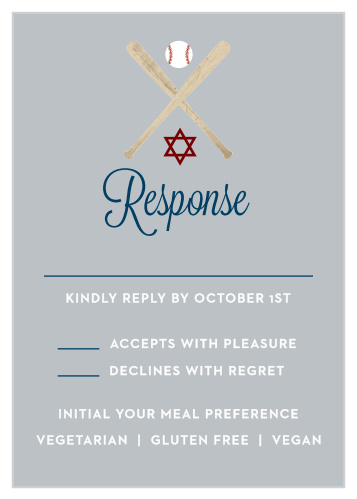 Batter Up Bar Mitzvah Response Cards