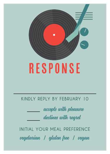Record Player Bar Mitzvah Response Cards
