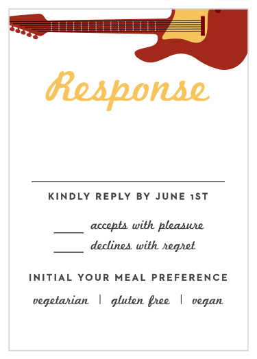 Guitar Mitzvah Bar Mitzvah Response Cards