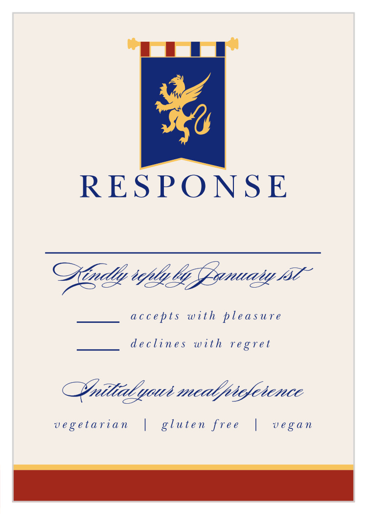 Medieval Banner Bar Mitzvah Response Cards