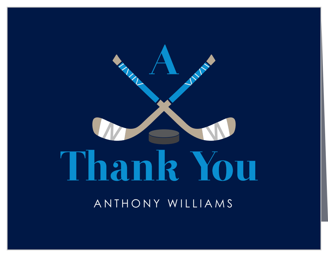 Hockey Mitzvah Bar Mitzvah Thank You Cards