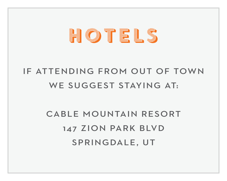 Hockey Game Bar Mitzvah Lodging Cards