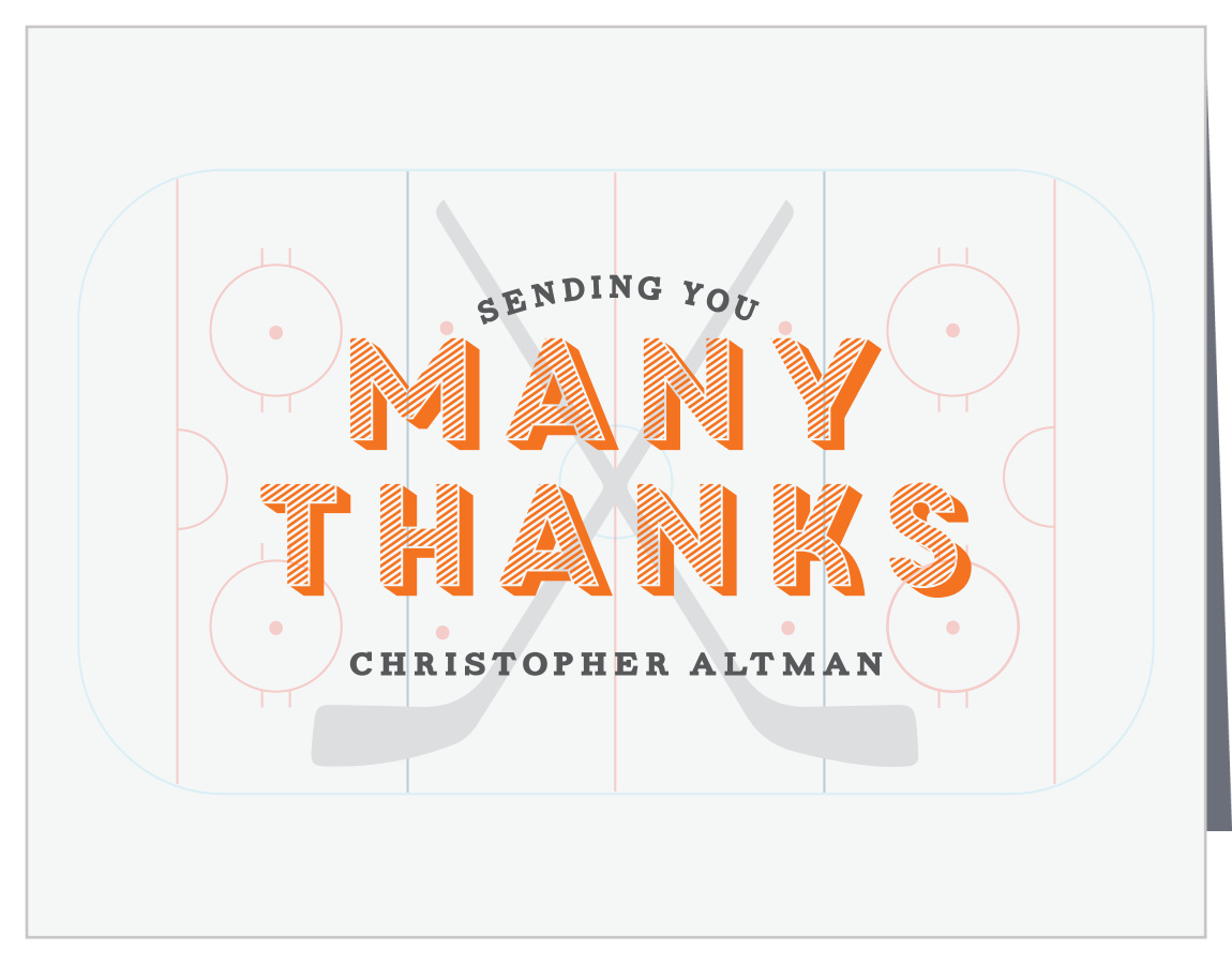Hockey Game Bar Mitzvah Thank You Cards