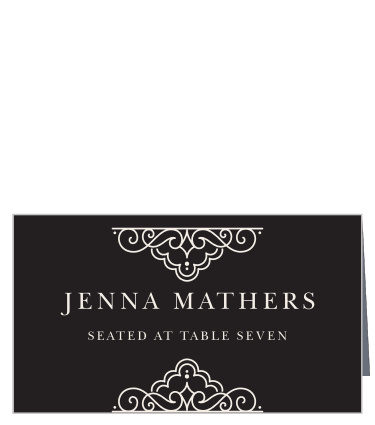 Elegantly embellished, the Our Union Place Cards feature Victorian flourishes and traditional type.