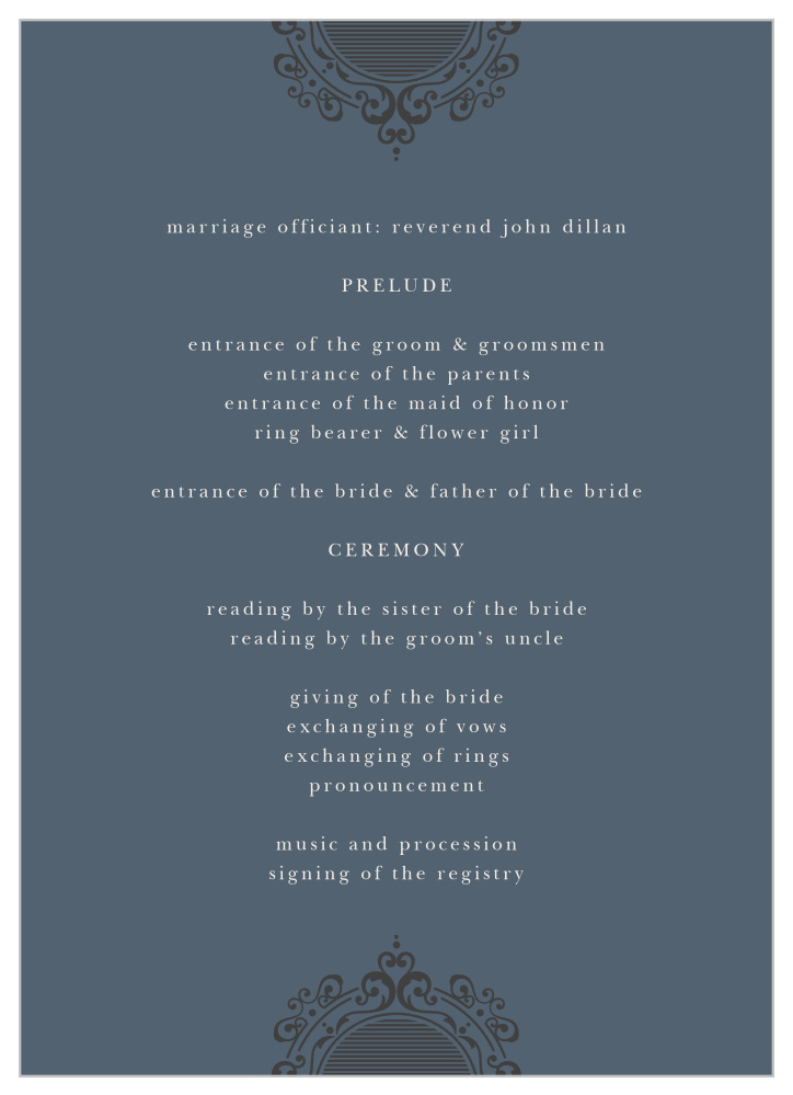 One Fine Day Wedding Programs