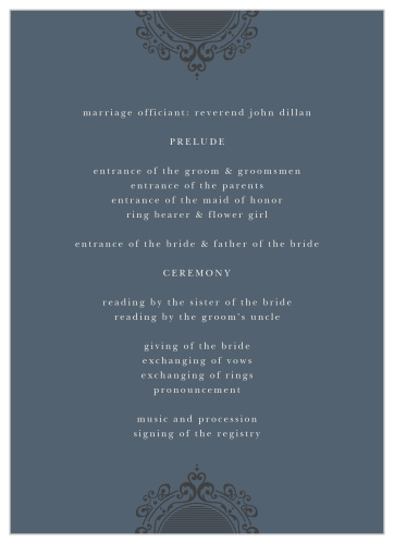 One Fine Day Wedding Programs