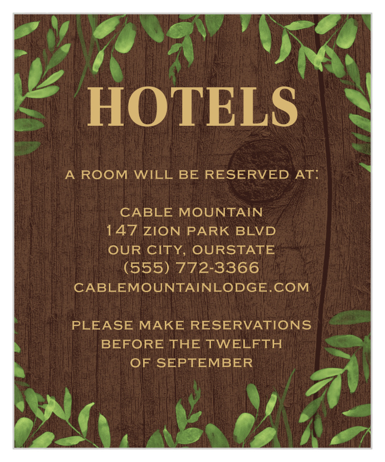 Forever In Love Accommodation Cards